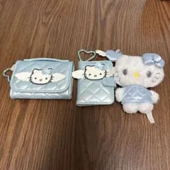 ハローキティ キルティング ミニ財布　鏡　マスコット　サンリオ