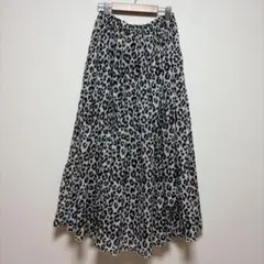 ☘ ̖́-niko and… ヒョウ柄ロングフレアスカート size F