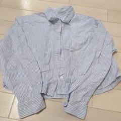 GU 長袖シャツ XL 青白ストライプ