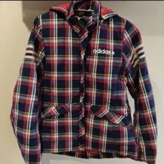 adidas フード付きチェックジャケット