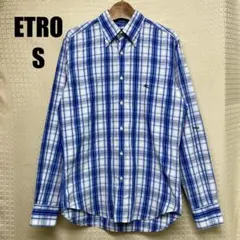 ETRO エトロ 総柄 ペイズリー チェック 長袖シャツ ボタンダウン メンズ