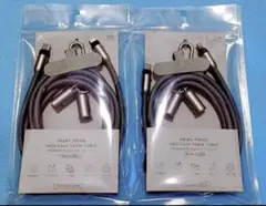 新品 3COINS 2本 Lightning スマホ ストラップ 充電 シルバー