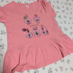 ユニクロ　ディズニープリンセス　香水　 Tシャツ ピンク　100