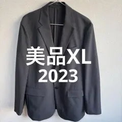 【美品】ユニクロ 感動ジャケット ウールライク ダークグレーXL