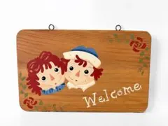 ラガディアン＆アンディ 木製プレート ウェルカムボード 壁掛け