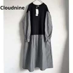 Cloudnine クラウドナイン スウェット×シャツ ドッキングワンピース