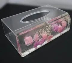 ロイヤルアーデン アクリル水中花 ティッシュBOXケース 未使用