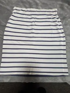 タイトスカート　ボーダー（白・ネイビー）リバーシブル