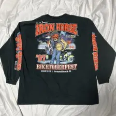 Harley-Davidson 長袖カットソー ロンT 袖プリ90s 00s レア】 90s Harley Davidson Thunder ロングスリーブ Tシャツが