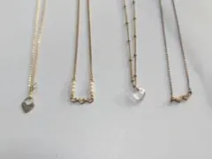 ハート　ゴールド系 ネックレス　ブレスレット　まとめ売り　4点セット　小ぶり