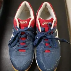 ASICS スポーツシューズ ネイビーブルー×レッド 25.5　アシックス