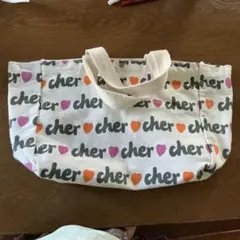 cher ロゴ ハート柄 キャンバストートバッグのサムネイル