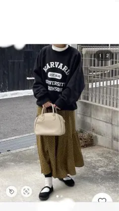 GUドットアシンメトリーティアードスカート　差色カラー