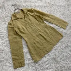 リネン混◆EMPORIO ARMANI【L】オープンカラー シャツのサムネイル