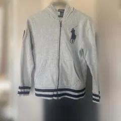 ポロ馬刺繍 グレー パーカー