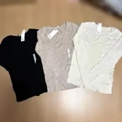 GUワイドリブUネックセーター