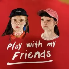 アメリカガールプリント赤大きめTシャツフリーサイズ