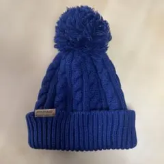 ミキハウス ネイビー ポンポン付きニット帽
