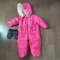 sweet melon 子ども用スキーウェア ピンク ドット柄