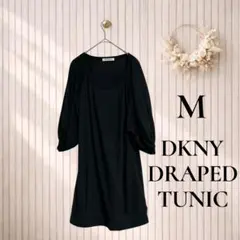 DKNY ディーケーエヌワイ ギャザーネック チュニック ブラック Mのサムネイル