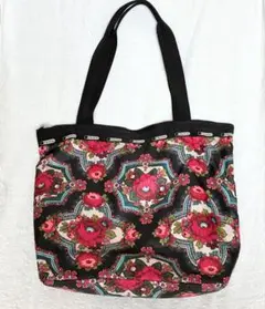 レスポートサック トートバッグ 花柄 極美品 A4可 肩掛け 大容量