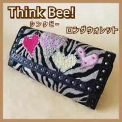 現品限り匿名配送 レディース 長財布 シンクビー ビーズ スパンコール ハートのサムネイル