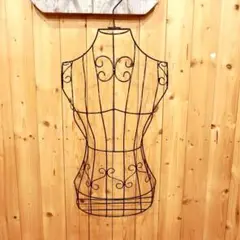 【黒】壁掛けワイヤートルソー ハンガータイプ アイアン 女性