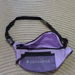 CONVERSE ボディバッグ パープル メッシュポケット付き