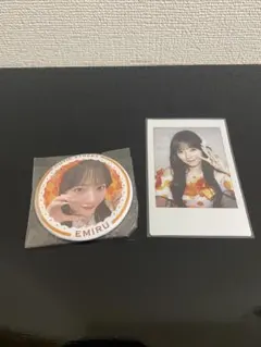 SKE48 でんがなコラボ 河村優愛 缶バッジ、チェキ風カードセット