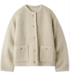 未使用♡Mila Owen 金釦ノーカラーコンパクトラメニットジャケット