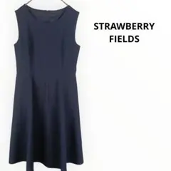 ストロベリーフィールズ フレアワンピース ひざ丈 ノースリーブ 美シルエット