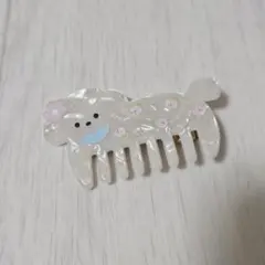 犬型ヘアクリップ 花柄デザイン