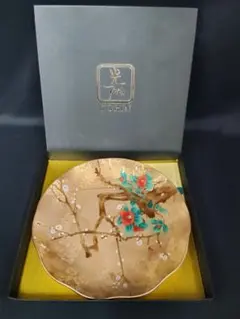 ​【未使用】京漆器 象彦 光琳 梅椿図 菓子鉢 飾り皿 共箱付き