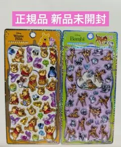 【正規品】プチドロップステッカー ディズニー バンビ ぷーさん2枚セット