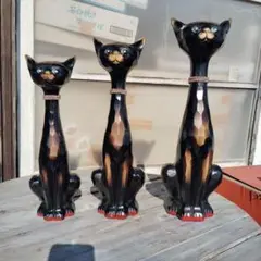 陶器製　猫　オブジェ　３体セット