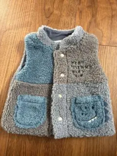 恐竜刺繍ボアベスト