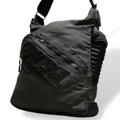 希少品　ディーゼル　ショルダーバッグ　A4収納可　コットン　グリーン　y2k