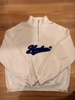 H&Mホワイト ハーフジップスウェット