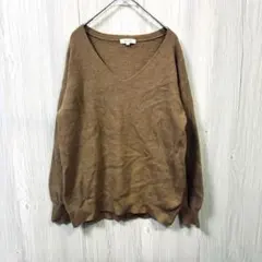 【美品】PLST プラステ Vネックニット セーター ブラウン Mサイズ