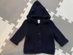 【美品】GAP 70㎝フード付きネイビー カーディガン　ベビー服