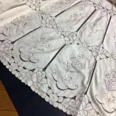 汕頭◆刺繍テーブルクロス ＋ ナフキン◆綿ローン スワトー 大判 汕頭◇刺繍テーブルクロス ＋ ナフキン◇綿ローン スワトー 大判