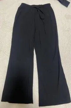 coca プリーツ　ズボン　パンツ　黒　ウエストゴム　ブラック