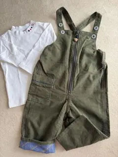 ファミリア　サロペット80サイズ オリーブグリーン