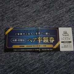 愛子天空の湯◆そよぎの杜◆入館・岩盤浴◆ペア半額券◆複数可能のサムネイル