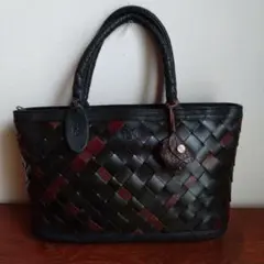 IBIZA　イビサ　イントレチャート　編みレザー　ハンドバッグ　トートバッグ