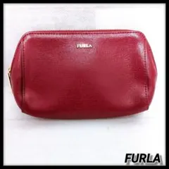 FURLA フルラ ポーチ コスメポーチ 小物入れ レッド レザーのサムネイル