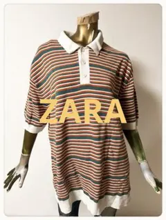 ☘️T22880☘️ZARA 半袖 ボーダー メンズ ポロシャツにマラはのサムネイル
