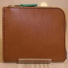 新品　L字ファスナーウォレット　キャメル　セミアニリン　本革　YKKエクセラ