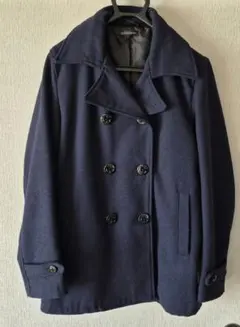 ネイビー ダブルブレスト ピーコート