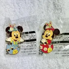 ディズニー イースター ミッキー ミニー ピンバッジ 2点セットのサムネイル